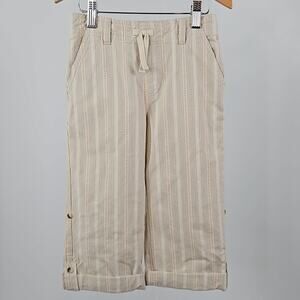 Janie and Jack 2012 Stripe Tan Summer Cotton Roll Cuff Pants | Kids 4